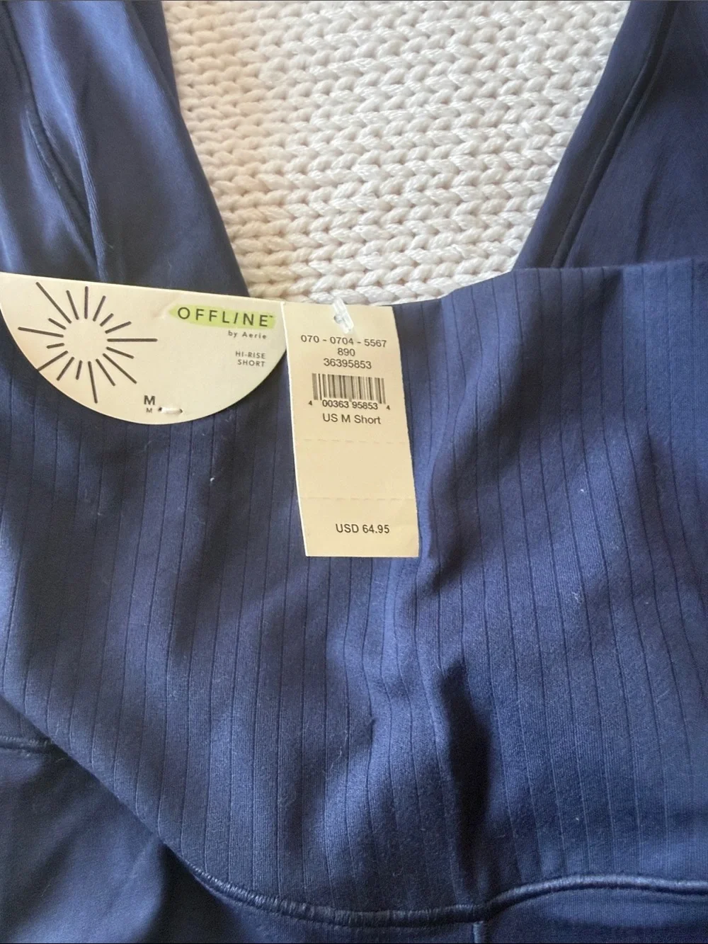 High-Rise Navy Flare Leggings with Crossover Waistband